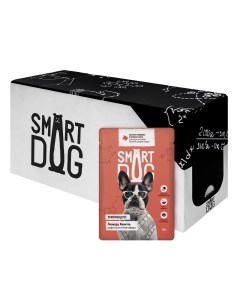 Упаковка 25 шт Паучи для взрослых собак малых и средних пород кусочки говядины в нежном соусе 2 13 к Smart dog паучи