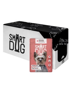 Упаковка 25 шт Паучи для взрослых собак малых и средних пород кусочки телятины в аппетитном желе 2 1 Smart dog паучи