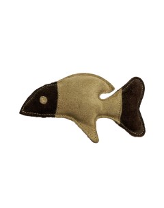 Кожаная рыбка игрушка для кошек цвет бежевый и коричневый 120 г Bow wow