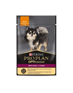 Для взрослых собак мелких и карликовых пород кусочки в соусе с уткой 85 г Purina pro plan (паучи)