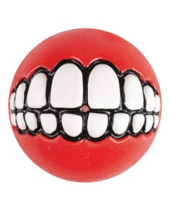 Мяч с принтом зубы и отверстием для лакомств GRINZ красный M Rogz