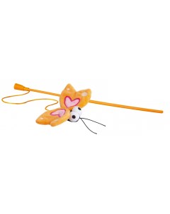 Игрушка дразнилка для кошек плюшевая бабочка с кошачьей мятой оранжевая 26 г Rogz