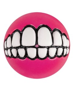 Мяч с принтом зубы и отверстием для лакомств GRINZ розовый S Rogz