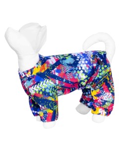 Дождевик для собаки с рисунком Абстракция синий S Yami-yami одежда