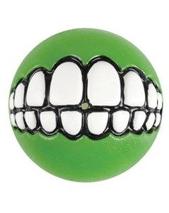 Мяч с принтом зубы и отверстием для лакомств GRINZ лайм M Rogz