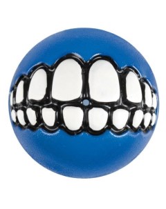 Мяч с принтом зубы и отверстием для лакомств GRINZ синий S Rogz