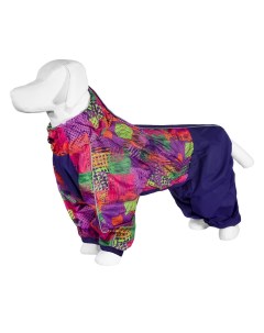 Дождевик для собаки с рисунком Квадраты лаванда для породы лабрадор 1 Yami-yami одежда