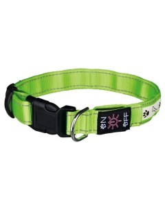 Светящийся USB ошейник для собак зелёный 90 г Trixie