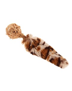 Игрушка плетеный мячик с колокольчиком и с хвостом с кошачьей мятой 13 см 31 г Gigwi