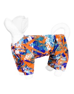Дождевик для собаки с рисунком Абстракция оранжевый 74 г Yami-yami одежда
