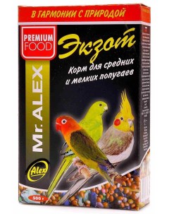 Корм для средних и мелких попугаев Экзот 500 г Mr.alex