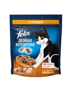 Корм двойная Вкуснятина для взрослых кошек с птицей 200 г Felix