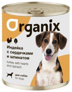 Для собак Индейка с сердечками и шпинатом 100 г Organix (консервы)