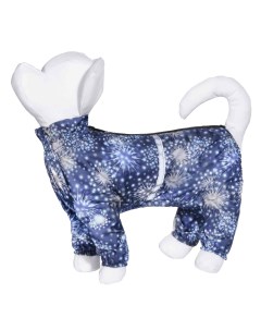 Дождевик для собак с рисунком Огни синий для малых пород 2 Yami-yami одежда