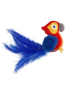 Игрушка Попугай со звуковым чипом текстиль перо 50 г Gigwi