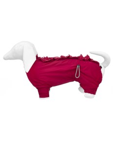 Дождевик для собак черешневый для таксы и французского бульдога на девочку L Yami-yami одежда