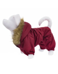 Комбинезон для собак с капюшоном на меховой подкладке бордовый 100 г Yami-yami одежда