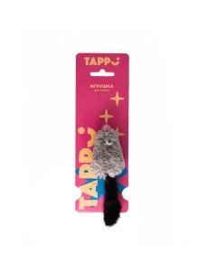 Игрушка для кошек Мышка с кошачьей мятой и хвостом из натурального меха норки серая 15 г Tappi