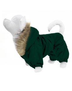 Комбинезон для собак с капюшоном на меховой подкладке тёмно зелёный 100 г Yami-yami одежда