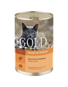 Консервы для пожилых кошек Кусочки индейки 415 г Nero gold консервы