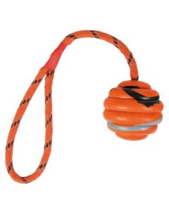 Мяч на верёвке ф 6 см 30 см резина оранжевый чёрный Trixie