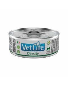 Vet Life Cat Obesity влажный корм для взрослых кошек при ожирении в консервах 85 г Farmina