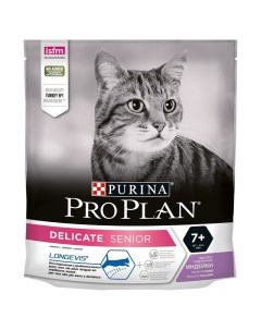Cat Senior Delicate полнорационный сухой корм для пожилых кошек старше 7 лет с чувствительным пищева Pro plan