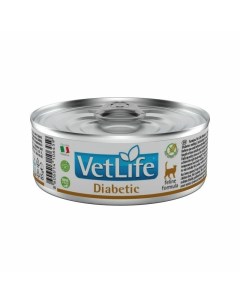 Vet Life Cat Diabetic влажный корм для взрослых кошек при диабете в консервах 85 г Farmina
