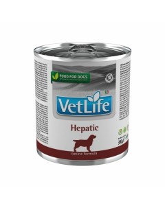 Vet Life Dog Hepatic влажный корм для взрослых собак при заболеваниях печени в консервах 300 г Farmina