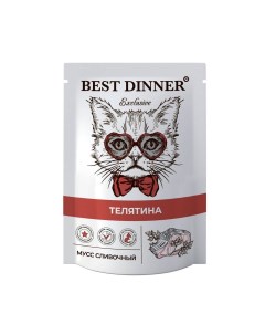 Корм для кошек Exclusive Мусс сливочный телятина пауч 85г Best dinner