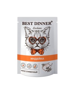 Корм для кошек Exclusive Мусс сливочный индейка пауч 85г Best dinner