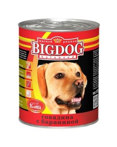 Корм для собак Big Dog Говядина с бараниной банка 850г Зоогурман