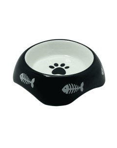 Миска для животных Black paw черная керамическая 13х13х4см 150мл Foxie
