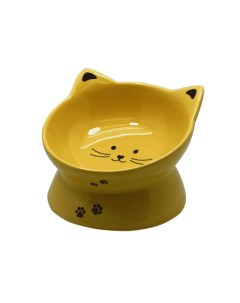 Миска для животных Pretty cat желтая керамическая 14х14х10см 180мл Foxie