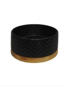 Миска для животных Waves черная керамическая 16х16х7,5см 850мл Foxie