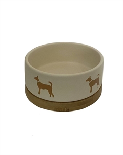 Миска для животных Hound бежевая керамическая 13х13х6см 400мл Foxie