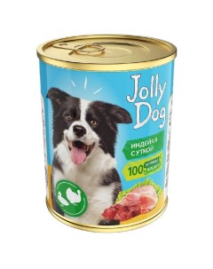Корм для собак Jolly Dog индейка с уткой банка 350г Зоогурман