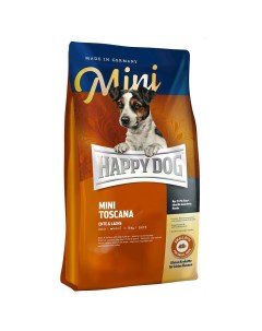 Корм для собак Мини Тоскана утка лосось с чувствит пищевар склонных к избыт весу сух 4кг Happy dog
