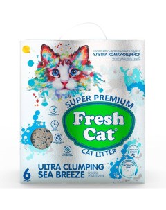 Наполнитель для кошачьего туалета комкующийся с ароматом Морской бриз 6л Fresh cat