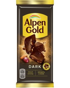 Шоколад Alpen Gold Темный изюм и миндаль 80г Mondelez