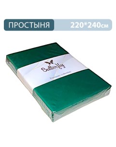 Простыня Butterfly Premium collection Зеленая 220 240см Тд текстильпром