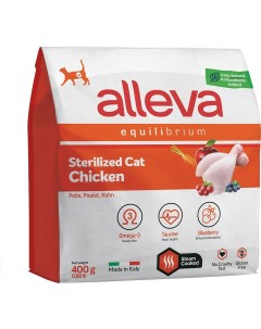 Сухой корм для кошек Alleva Эквилибриум для кастрированных с курицей 400г Diusa pet