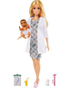 Кукла Barbie Педиатр с малышом пациентом Mattel