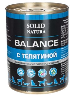 Влажный корм для щенков Solid Natura Balance Телятина 340г упаковка 6 шт Елецкий мясокомбинат