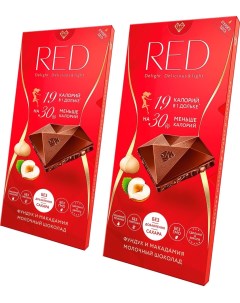 Шоколад Red Молочный Фундук и Макадамия 85г упаковка 2 шт Chocolette confectionary