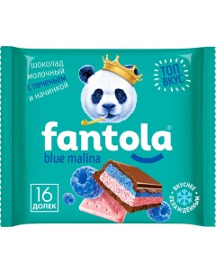 Шоколад Fantola молочный Blue malina с начинкой и печеньем 66г Ооо кондитерская фирма алтай