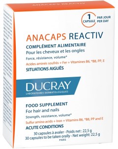 БАД Ducray Anacaps Reactiv для волос и кожи головы 30шт Pierre fabre dermo-cosmetique