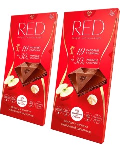Шоколад Red Молочный Яблоко и фундук 85г упаковка 2 шт Chocolette confectionary