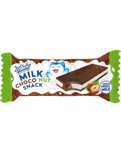 Пирожное Milino бисквитное с кремом с цельным молоком и орехово шоколадной начинкой 29г Tsc food products