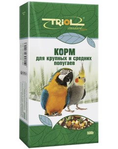 Корм для птиц Triol для крупных и средних попугаев 500г Боспико